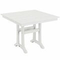 Polywood Farmhouse Trestle 37'' White Dining Height Table 633PL81T1LWH